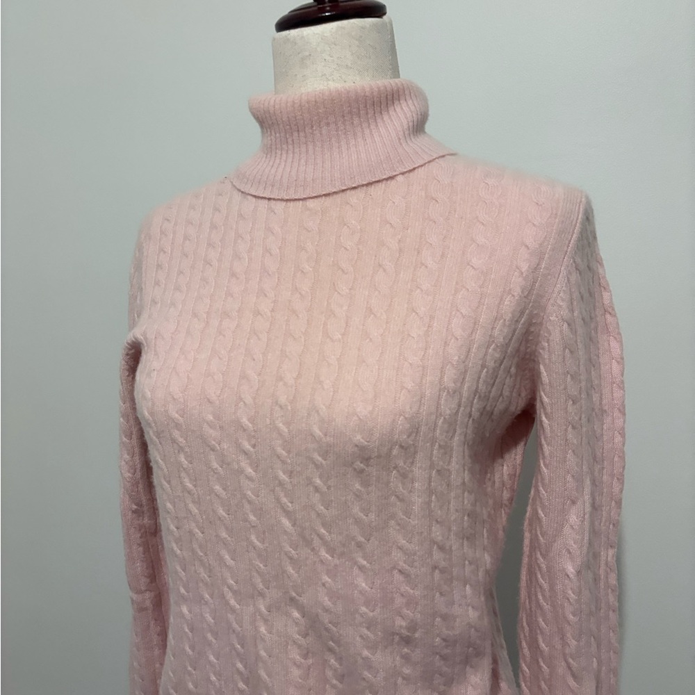 Women’s Charter Club Fitted Turtleneck Cashmere Sweater Light Pink - Picture 5 of 9